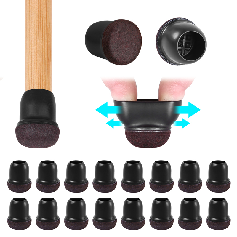 Sit Up Bar Floor - 16PCS 검은 실리콘 의자 다리 바닥