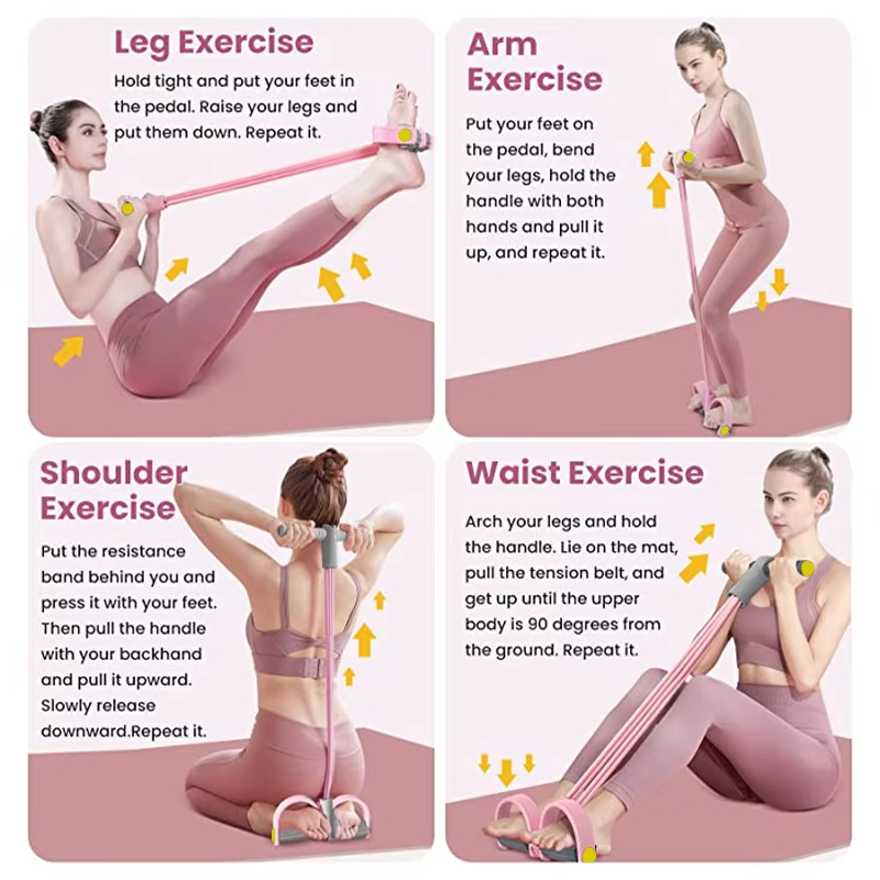 Yoga Pedal Puller Fitness Equipment - 4/6/8 튜브 저항 밴드 요가 페달