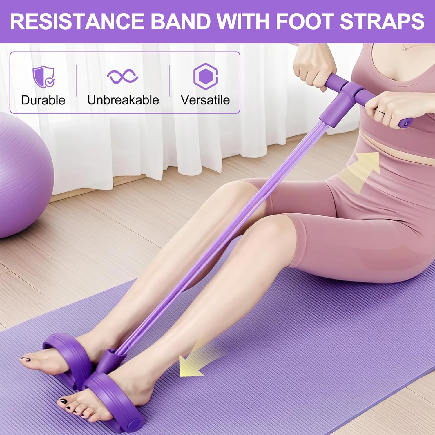 Yoga Pedal Puller Fitness Equipment - 4튜브 페달 저항 밴드 다기능 텐션