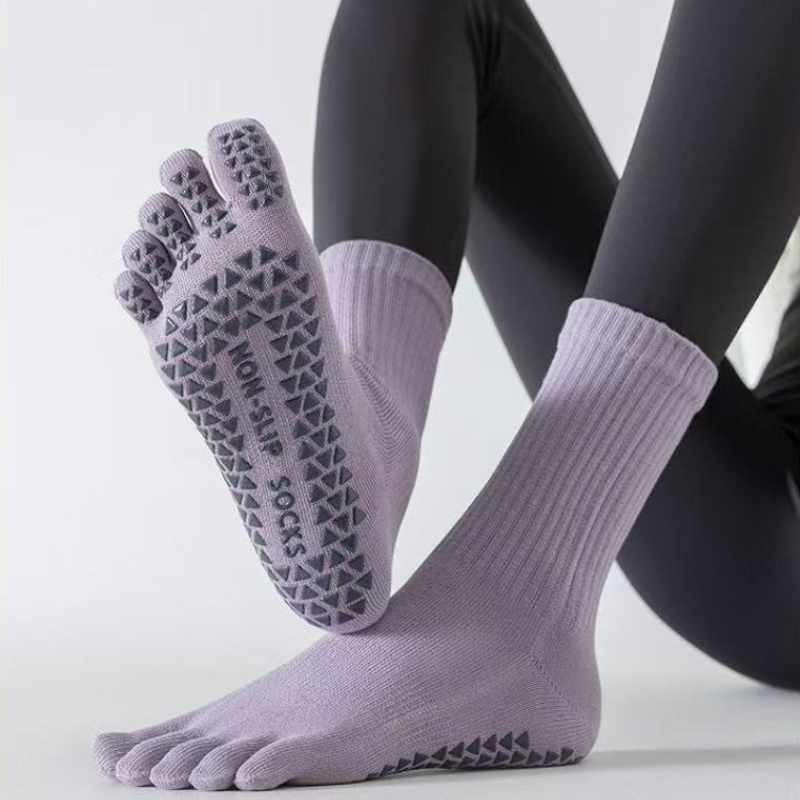 Yoga Toe Separator - 유니섹스 5발가락 요가 양말 종아리 중간