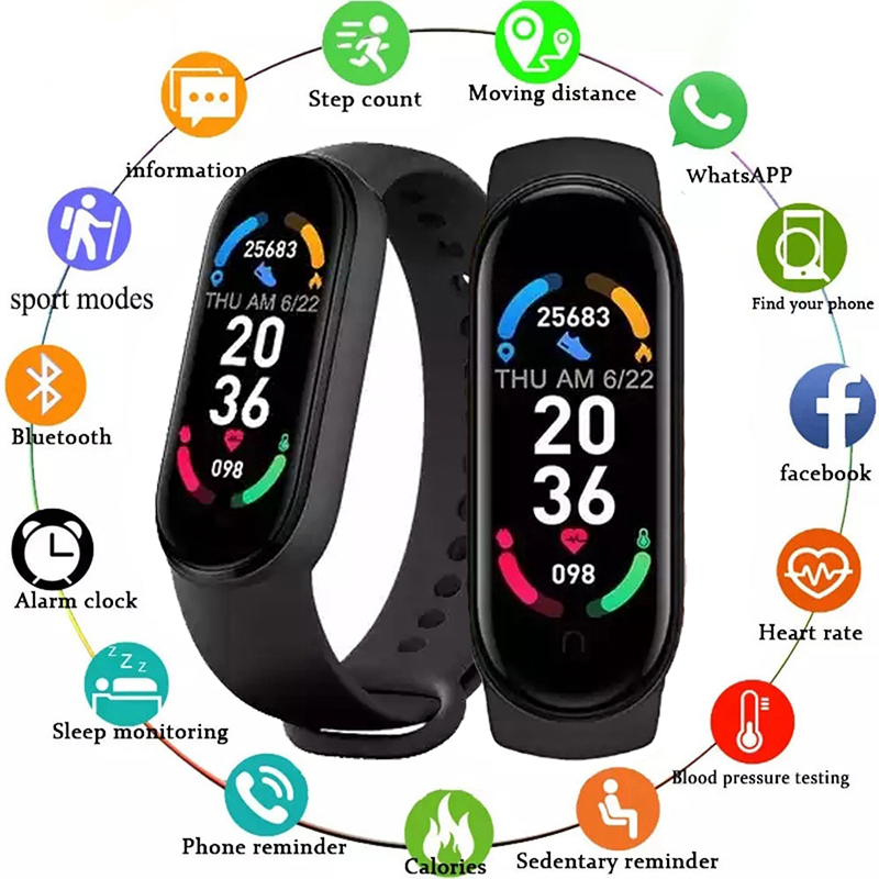 M6 스마트 워치 남성 여성 피트니스 스포츠 스마트 밴 - Wrist Wraps Fitness 리뷰 및 가격