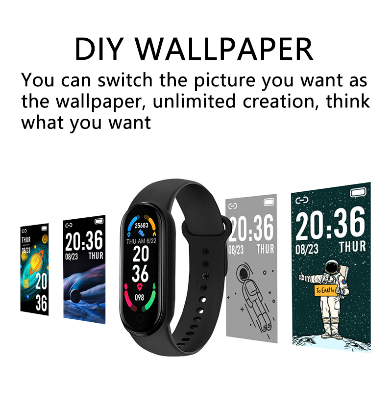 M6 스마트 워치 남성 여성 피트니스 스포츠 스마트 밴 - Wrist Wraps Fitness 리뷰 및 가격