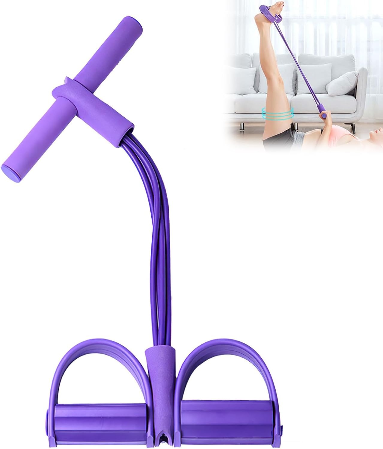 4튜브 페달 저항 밴드 다기능 텐션 로프 탄성 요가 풀 - Yoga Pedal Puller Fitness Equipment 리뷰 및 가격