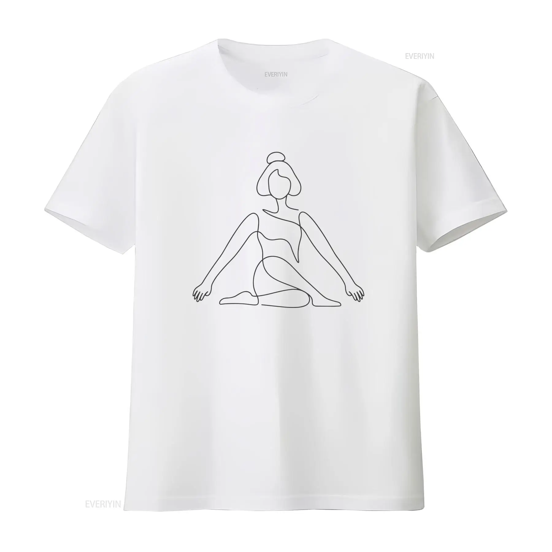 원라인 요가 포즈 티셔츠 미니멀리스트 명상 젠 웰니스  - Zen Yoga Fitness 리뷰 및 가격