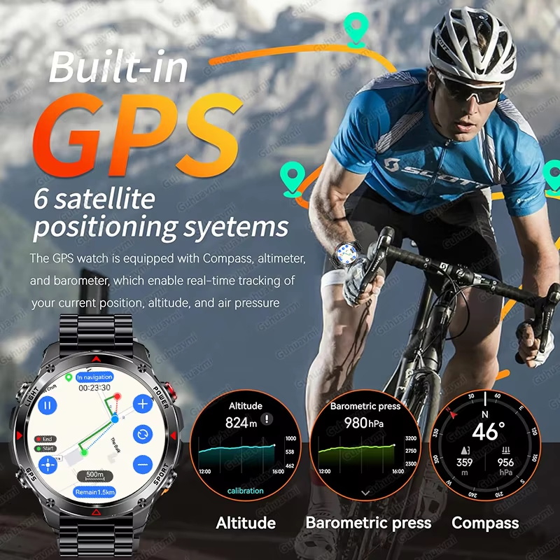 군용 540mAh GPS 스마트 시계 3ATM 방수 A - Wrist Wraps Fitness 리뷰 및 가격