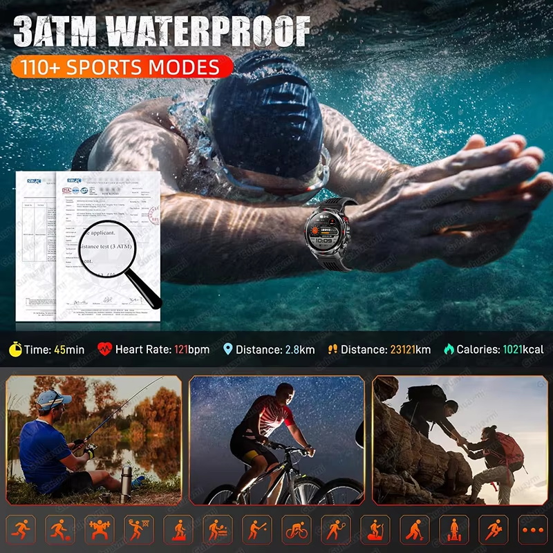 군용 540mAh GPS 스마트 시계 3ATM 방수 A - Wrist Wraps Fitness 리뷰 및 가격