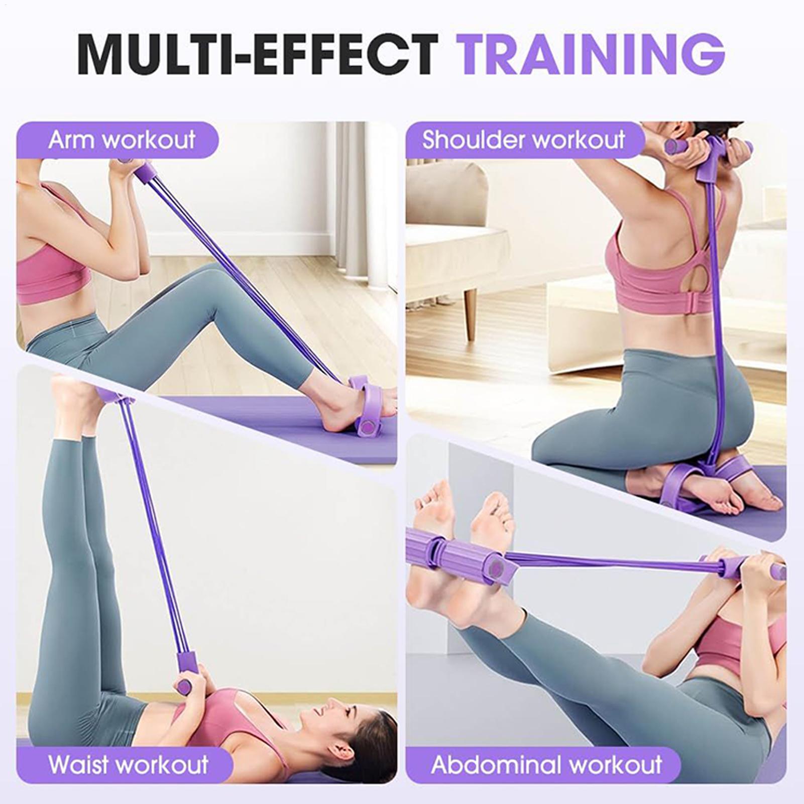 저항 밴드 4 튜브 요가 페달 풀러 저항 밴드 탄성 풀 - Yoga Pedal Puller Fitness Equipment 리뷰 및 가격